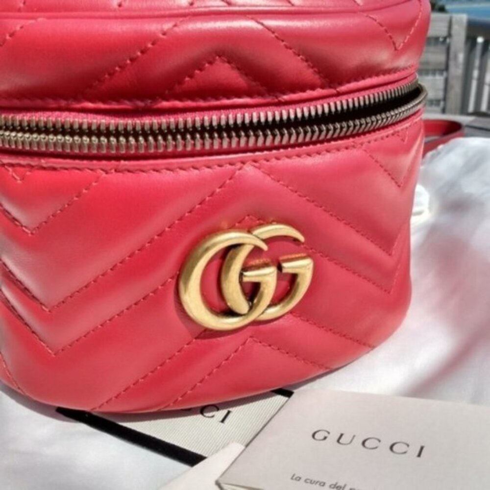 New,  Gucci, Matelassé Marmont Quilted Calf Leather Mini Backpack - Picture 13 of 16